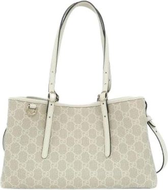 Gucci Pre-owned GG Emblem GG Monogram Coated Canvas Shoulder Bag - Dames - Vintage Handtas - Beige - ONE Size - Vintage