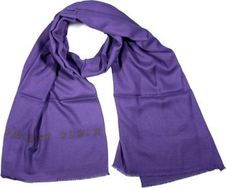 Philipp Plein Sjaal Halsdoek met Geborduurd Logo - Dames - Sjaals - Paars - ONE Size - Accessoires