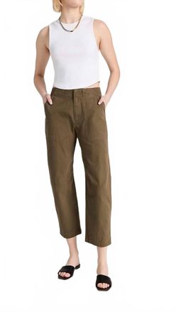 Rag & Bone Leyton Straight Workwear Pants In Olive Green