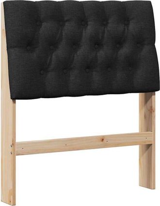 vidaXL Cabecero Tapizado Negro 80 Cm Madera De Pino Macizo Vidaxl