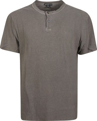 James Perse Henley Natural Slub Cotton Jersey T-Shirt