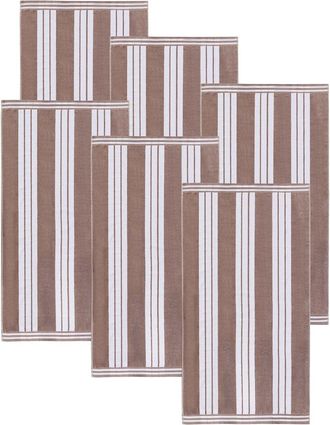 Superior Set Of 6 Cabana Stripe Oversized Cotton Beach Towels