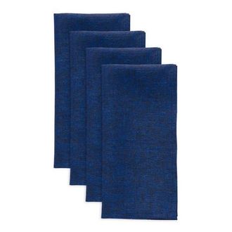 Solino Home Linen Dinner Napkins Set of 4, 20 x 20 Inch for Dining Table, Holiday and Everyday Table Decor - Athena in Royal Blue at Nordstrom, Size