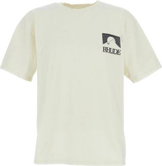 Rhude Graphic Logo Crew Neck T-Shirt - Heren - T-shirts - Wit - M - Katoen - Tops
