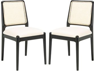 Safavieh Set of 2 Reinhardt Rattan Dining Chairs