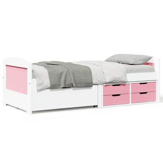 Berkfield Home Day Bed with 5 Drawers without Mattress IRUN White&Pink 90x200 cm in Pink