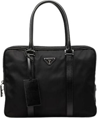 Prada Pre-owned Vintage Business Bag - Dames - Vintage Handtas - Zwart - ONE Size - Nylon - Vintage