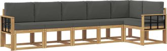 vidaXL Conjunto De Sof&aacute;s De Exterior 6 Uds. Blanco Y Antracita Vidaxl