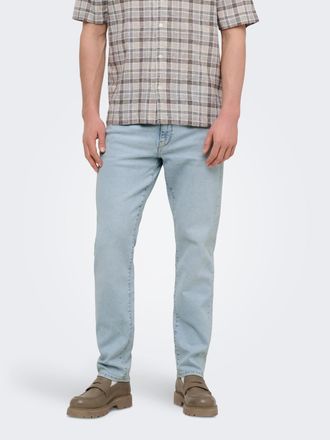 Only & Sons Straight-Jeans ONLY & SONS ONSWEFT REG. MBD 5094 TAI DNM NOOS, Herren, Gr. 28, L&auml;nge 30, light blau bleached denim, Denim/Jeans, Obermaterial: 98% Bau