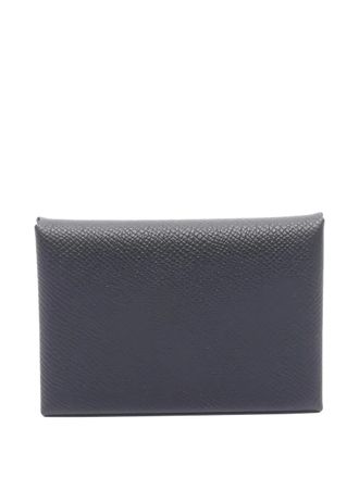 Herm&egrave;s 2025 Calviduo coin purse - women - Calf Leather - One Size - Black