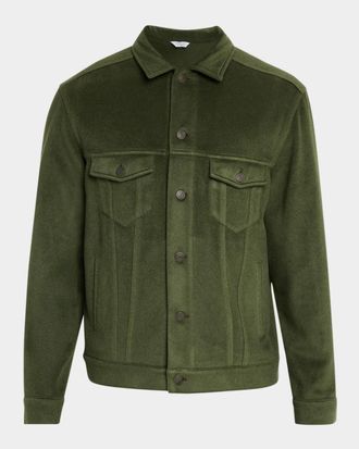 Boglioli Cashmere Spread-Collar Jacket