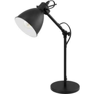 Eglo Lampada Da Tavolo Vintage Priddy Acciaio Nero 1 Luce E27