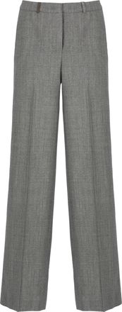 PESERICO Wide-Leg Glitter Fabric Pants With Textured Design