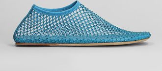 CHRISTOPHER ESBER Minette Flat Ballet Flats In Cyan Nylon And Leather