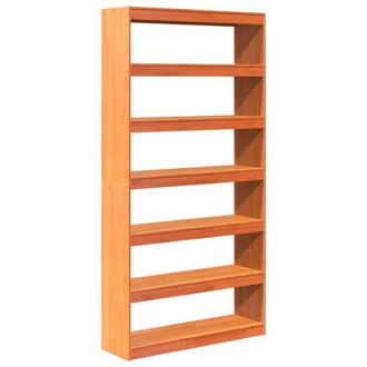 Berkfield Home Book Cabinet/Room Divider 100x30x199.5 cm Solid Wood Pine in Brown