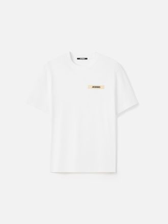 Jacquemus Mens Gros Grain T-Shirt White Cotton - Size X-Large