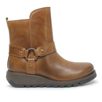 FLY London SOCH136FLY Rug Leather Womens Ankle Boots - Mid Brown - Size:UK 5