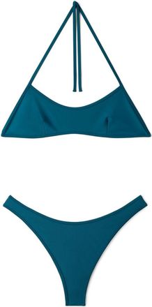 Sunnei reversible striped bikini set - women - Nylon - L - Green