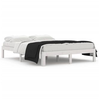 Berkfield Home Bed Frame White Solid Wood Pine 140x190 cm