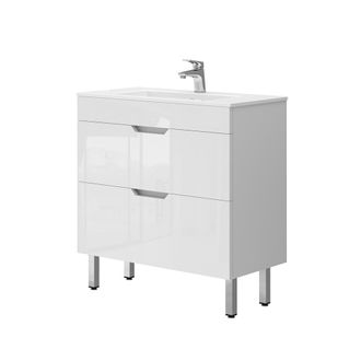 Vicco Conjunto De Muebles De Ba&ntilde;o Clayton, Blanco, 2 Partes, Armario Bajo 80 Cm