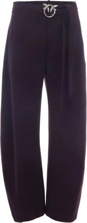 Pinko Wijde broek - Dames - Wijde Broeken - Bruin - XS - Katoen - Broeken