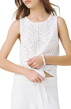 Splendid Open Stitch Sleeveless Top in White at Nordstrom, Size X-Large