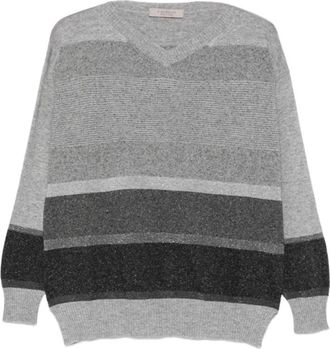 D.exterior Maglione con Dettagli Glitterati a Righe - - Knitwear - Donna - Grigio - XL
