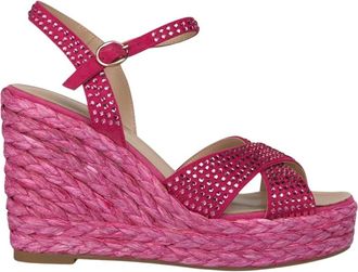 Alma En Pena Alma EN Pena, Schoenen, Dames, Roze, 37 EU, Gevlochten sleehak met kralen