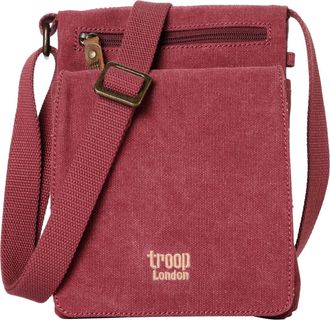 Troop London TRP0243L Classic Canvas Across Body Bag Burgundy