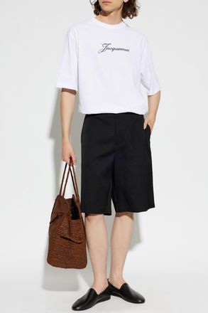 Jacquemus T-shirt With Printed Logo, Mens, White