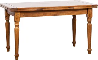 Biscottini International Mesa Extensible De Madera Maciza De Tilo Acabado En Nogal Country Made In Italy