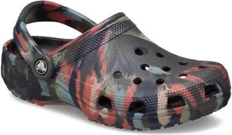 Crocs Mens Crocs Classic 206867-0LE Clogs Black Sand Multi Marbled Slip-On GBO1535