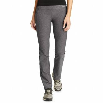 Eddie Bauer Trail Tight High-Rise Straight Leg Pants In Heather Gray
