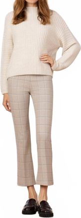 Avenue Montaigne Leo Plaid Pant In Beige