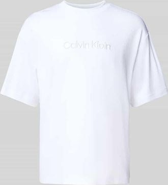 Calvin Klein Oversized T-Shirt mit Label-Stitching in Weiss, Größe XL