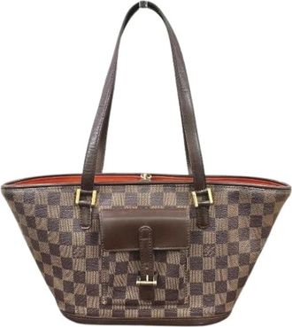 Louis Vuitton Pre-owned Tote Bags, female, Brown, Size: ONE SIZE Pre-owned Manosque PM Damier Handbag