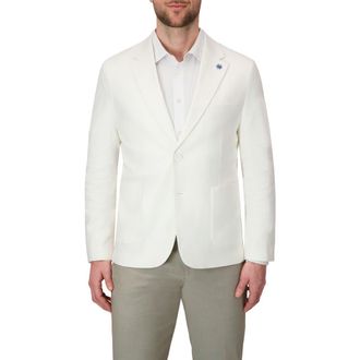 Report Collection Linen Blend Stretch Sport Coat in White at Nordstrom Rack, Size 44