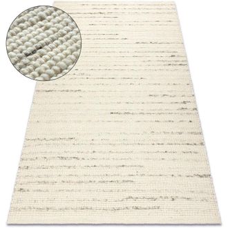 RugsX Rugsx - nepal 2100 white / natural grey - woolen, double-sided, natural beige 120x170 cm