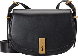 Polo Ralph Lauren Small ID Leren Schoudertas - Dames - Schoudertassen - Zwart - ONE Size - Leer - Tassen