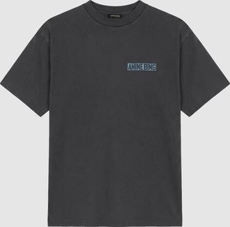 Anine Bing Tee Shirt Palm Cade Washed Black