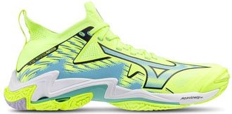 Mizuno Mens Wave Lightning NEO 3 - Volleyball Shoes Misty Blue/Neo Lime Size 10.0