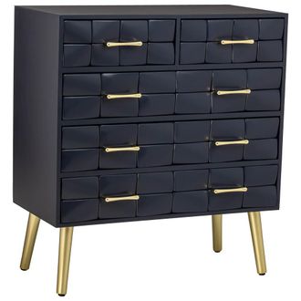 Wanderlust Deco C&oacute;moda De Madera Negro 72.5x35x79h Cm