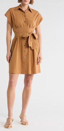 DKNY Tie Waist Shirtdress in Luggage at Nordstrom Rack, Size 16
