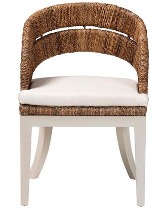 Baxton Studio Ubud Bohemian Seagrass & Mahogany Wood Dining Chair