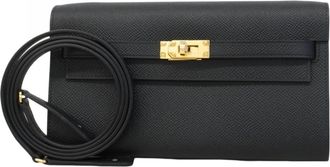 Herm&egrave;s Black Epsom Leather Chain/Shoulder Wallet (Pre-Owned)