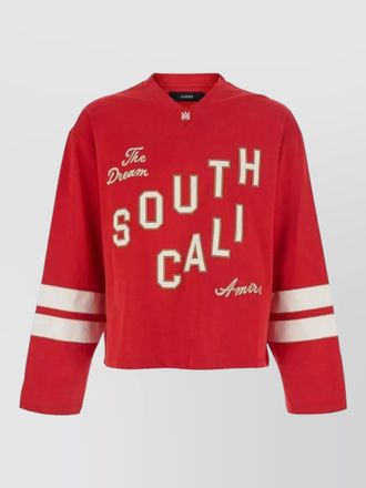 Amiri cotton jersey knit v-neck long-sleeve t-shirt