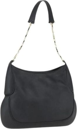 Ferragamo Pre-owned Shoulder Bags, female, Black, Size: ONE SIZE Pre-owned Leather Shoulder Bag