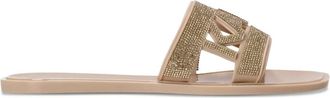 Karl Lagerfeld embellished slide sandals - women - Fabric/Fabric/Fabric - 37 - Neutrals