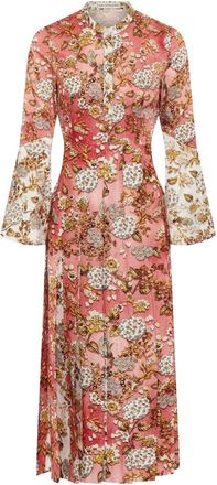 Mary Katrantzou floral-print pleated dress - Pink