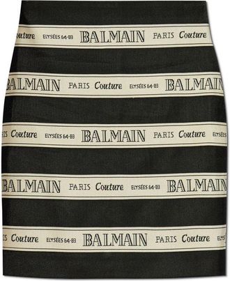 Balmain Ribbon Motif Short Jacquard Skirt